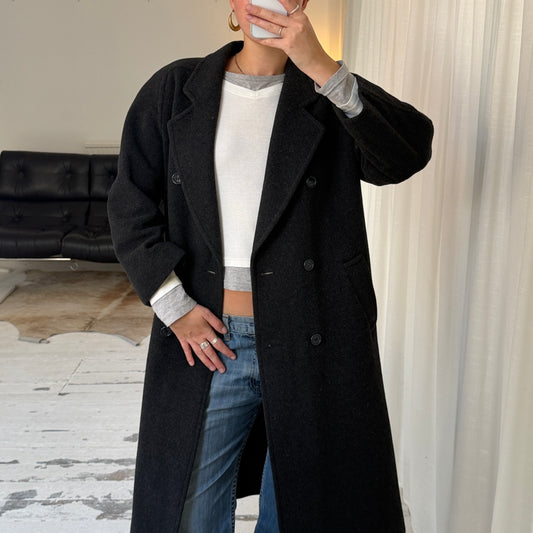 Charcoal Grey Wool Overcoat