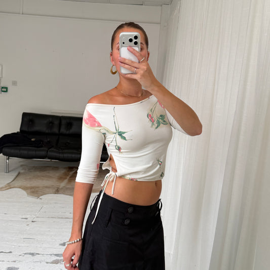 Floral Tie Detail Top