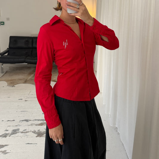 Italian Vintage Red Tailored Shirt