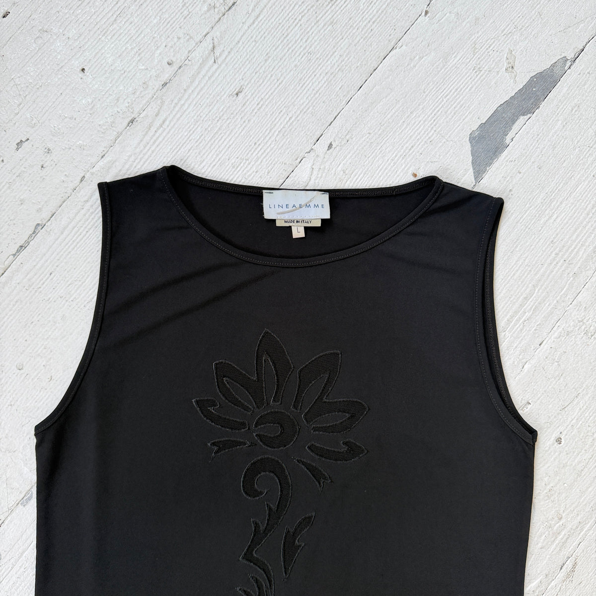 Black Mesh Cut Out Tank Top