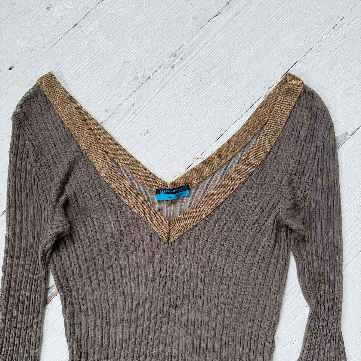 Rinascimento Fine Knit V-Neck Top