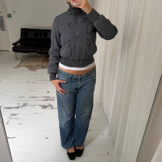 Grey Utility Bomber Jacket