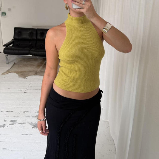 Lime Green Mohair Knit Top
