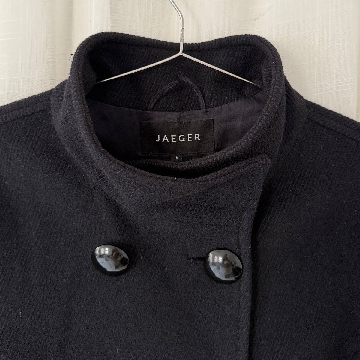 Jaeger Angora Wool Funnel Neck Peacoat
