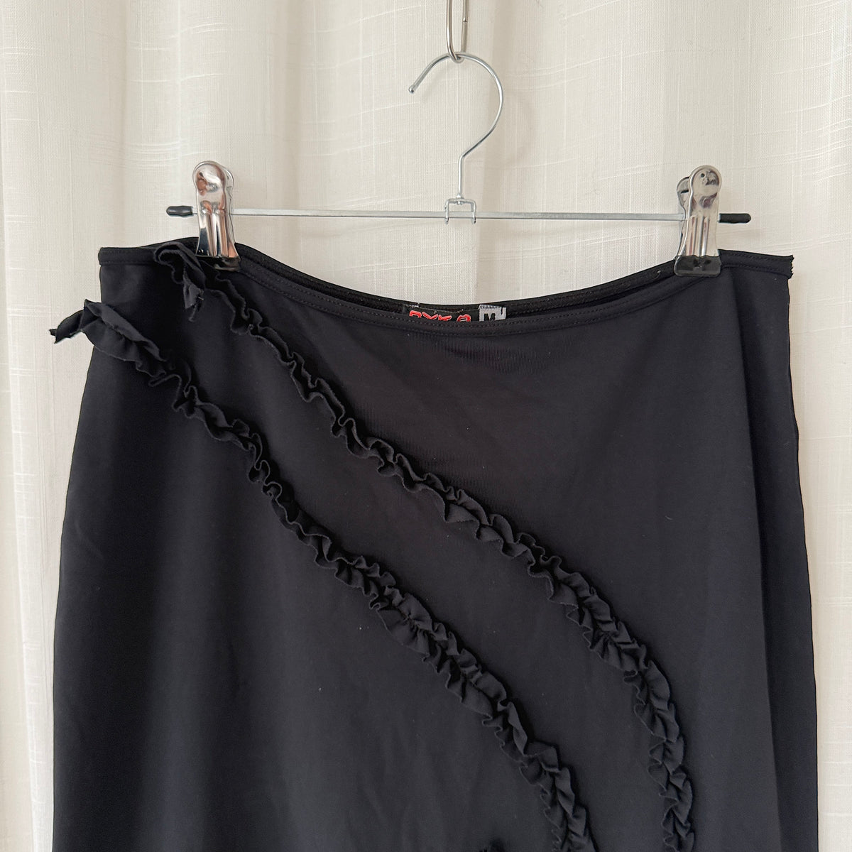 Black Ruffle Midi Skirt