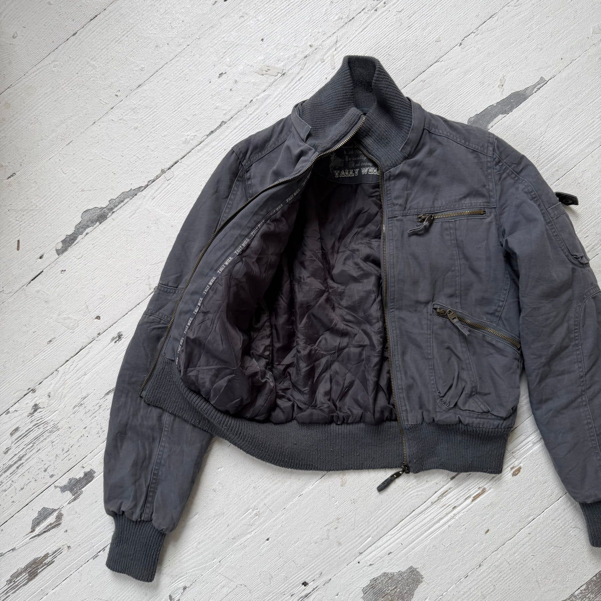 Grey Utility Bomber Jacket