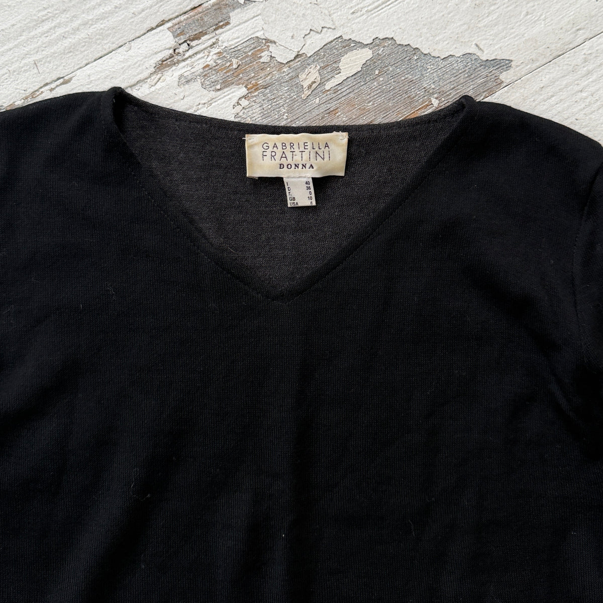 Italian Vintage Pure Virgin Wool V-Neck Top