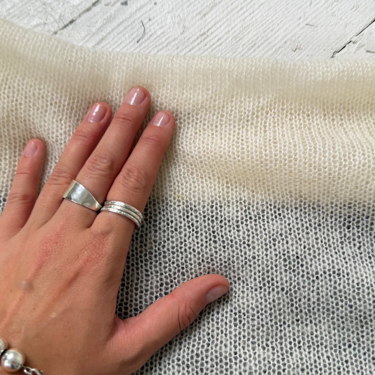 Mohair Striped Bardot Knit Jumper