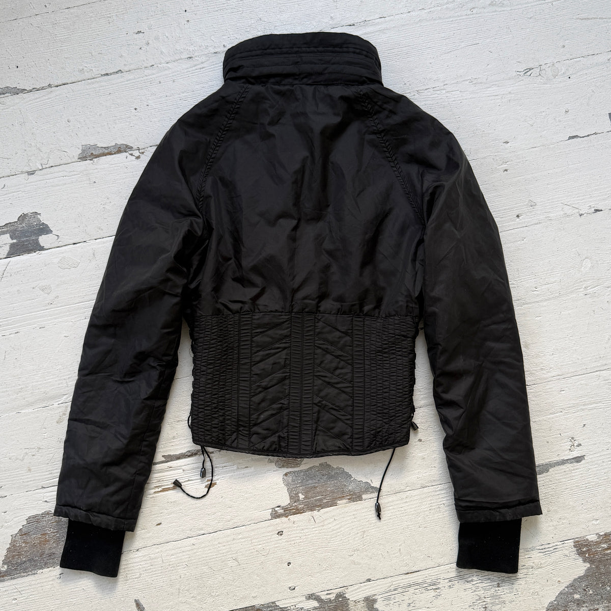 2000s Corset Waist Structured Nylon Jacket