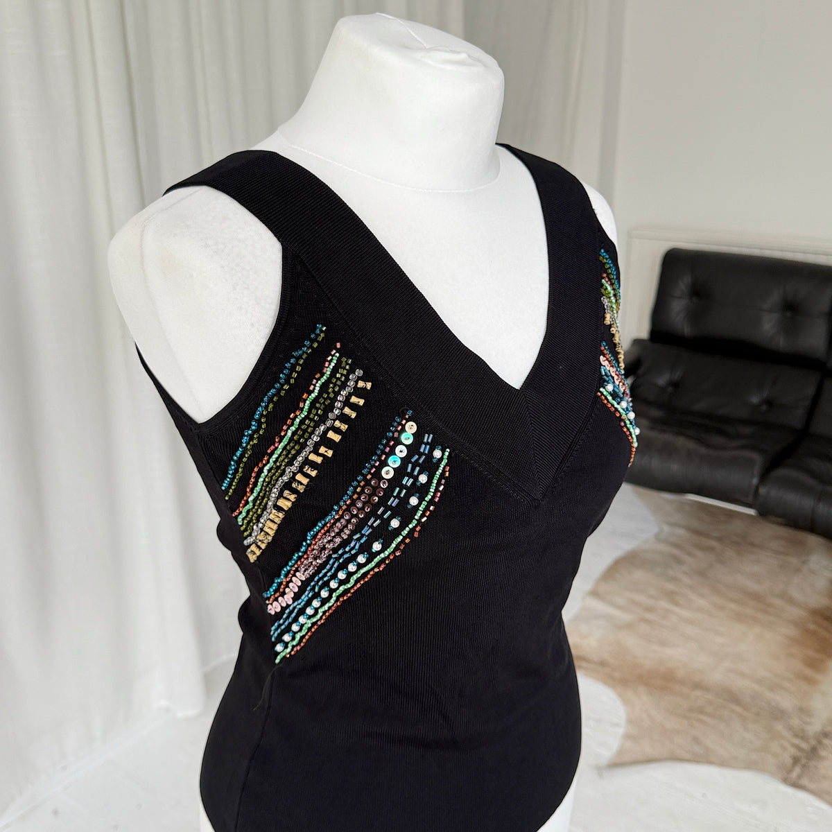 Beaded Knit Vest Top