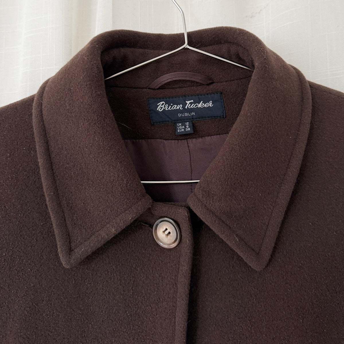Brown Wool & Cashmere Full Length Coat