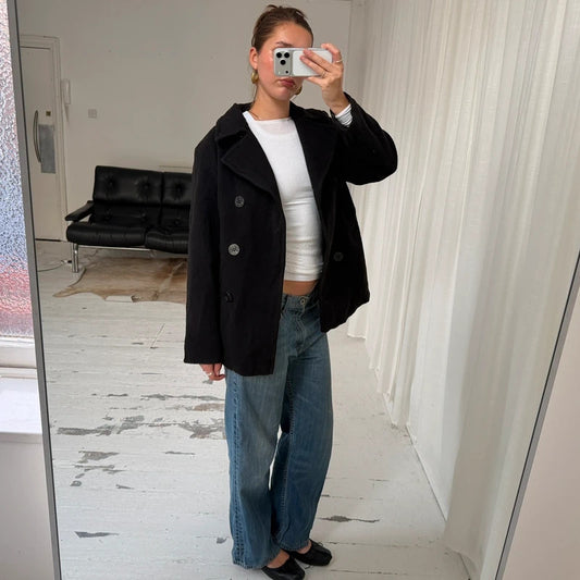 Pure Merino Wool Double Breasted Peacoat