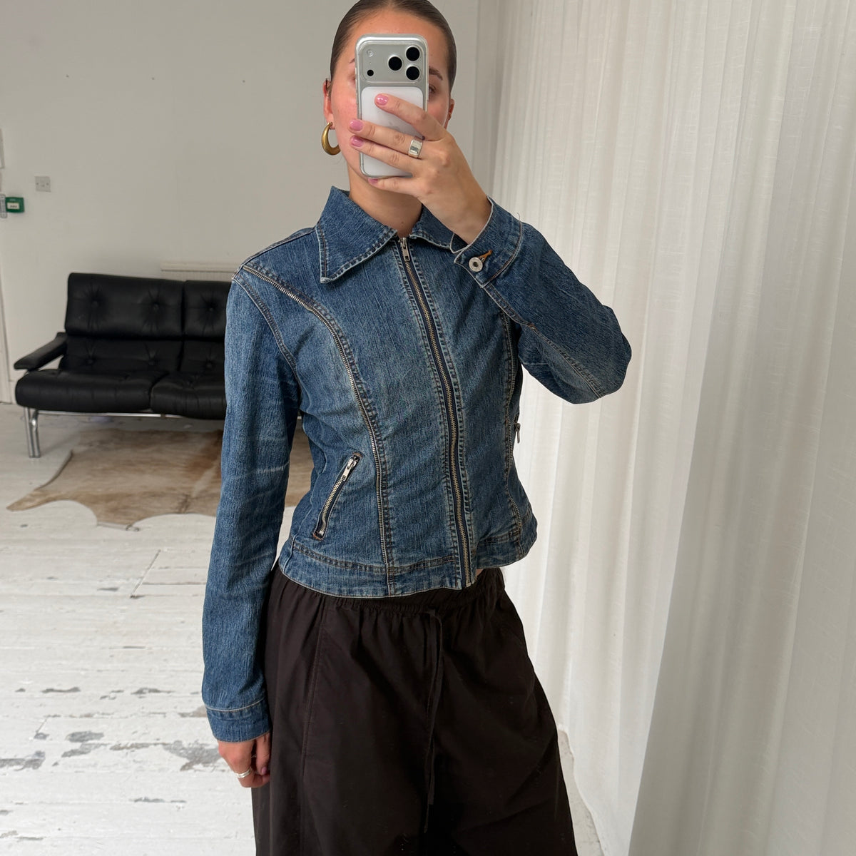 Denim Jacket with Zips