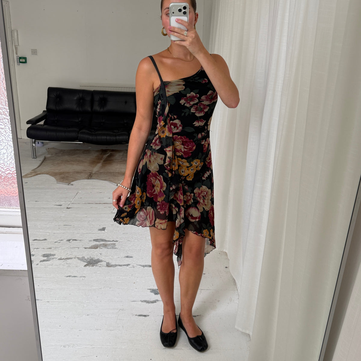 Floral One Shoulder Asymmetric Dress