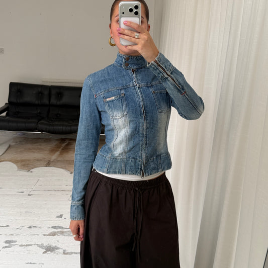 Early 2000’s Double Zip Denim Jacket