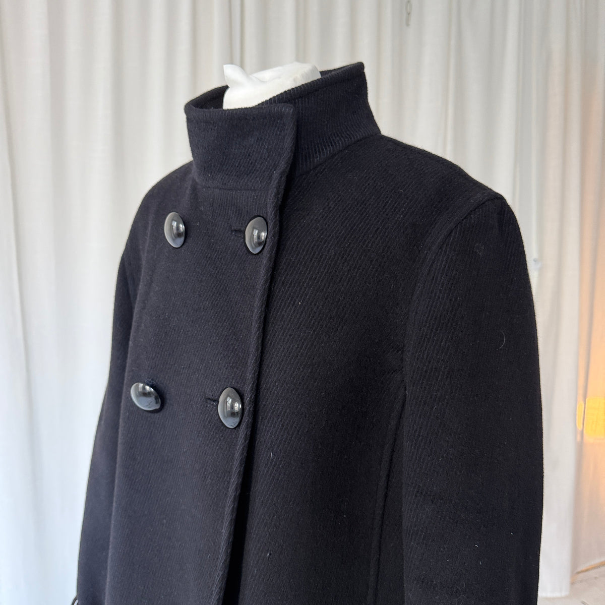 Jaeger Angora Wool Funnel Neck Peacoat