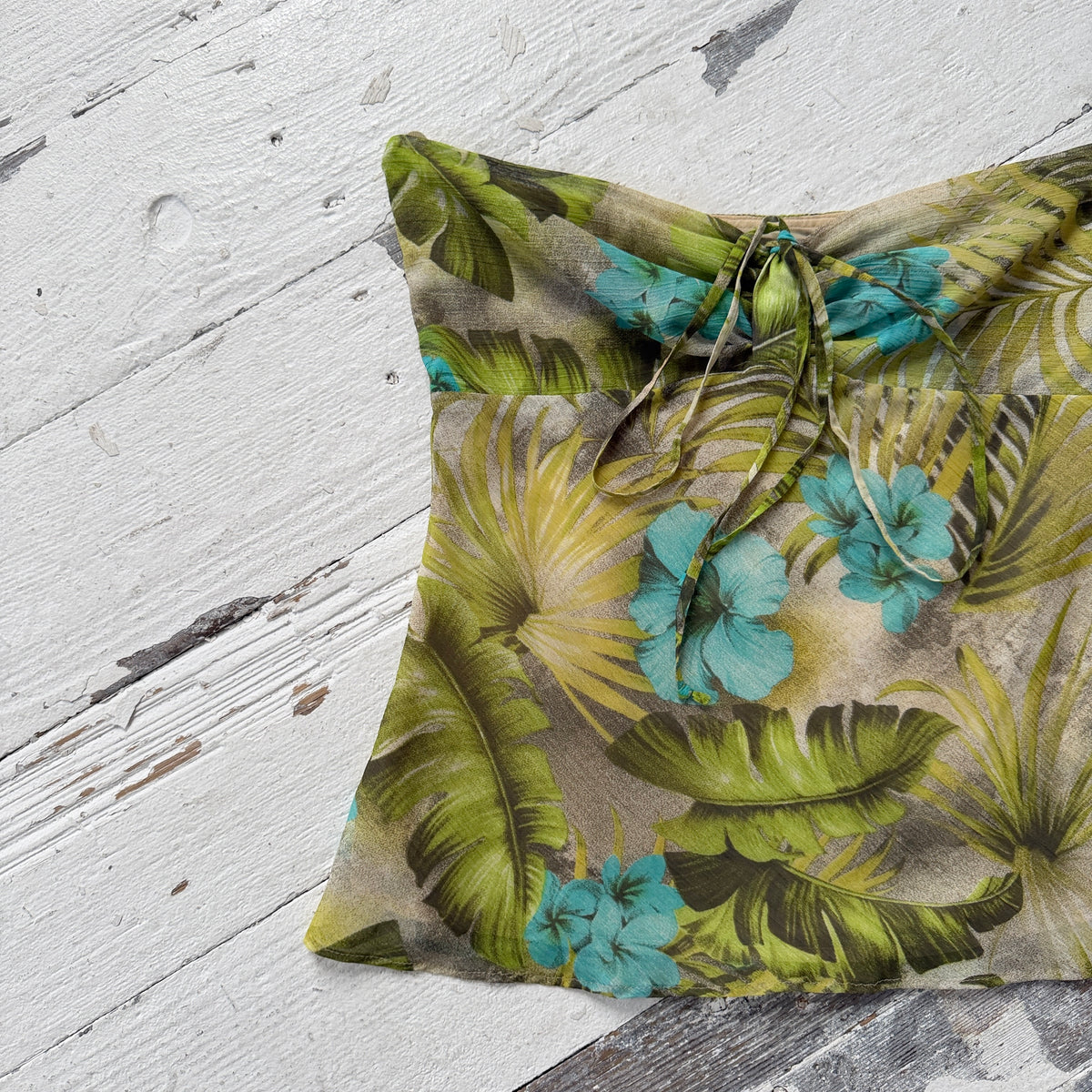 2000s Floral Mesh Bandeau Top