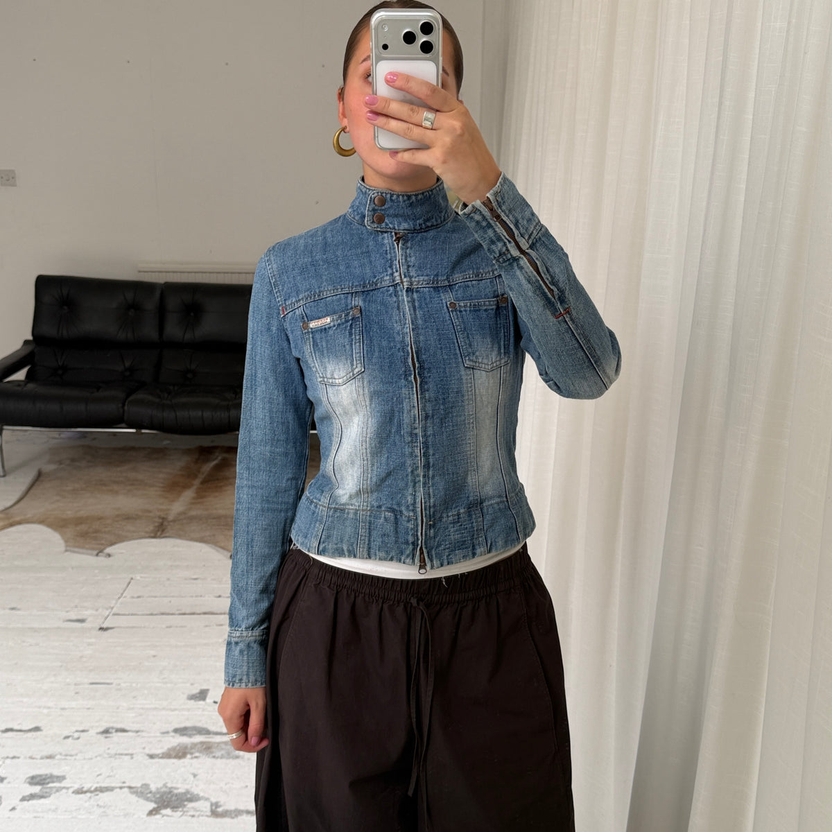 Early 2000’s Double Zip Denim Jacket