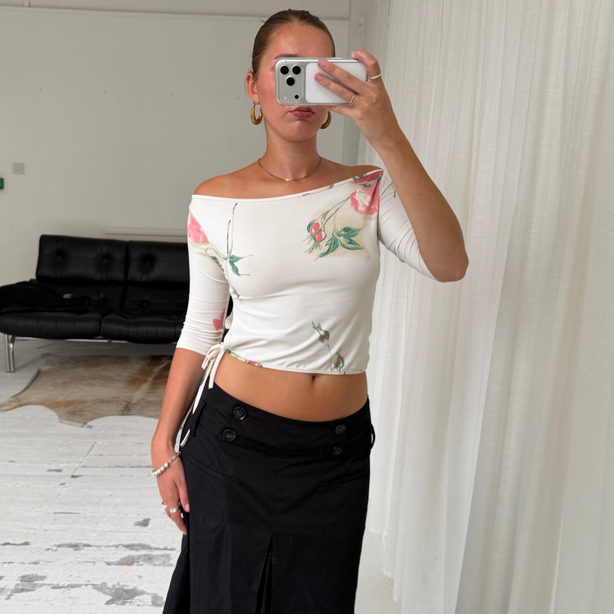 Floral Tie Detail Top