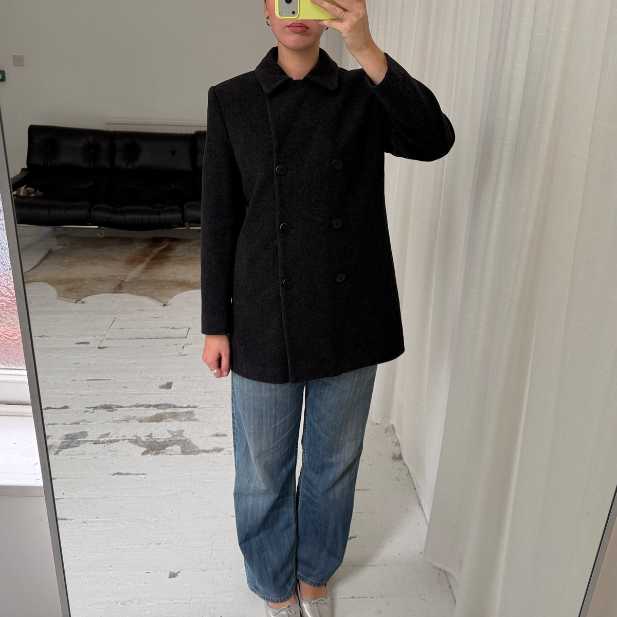 Charcoal Grey Wool Peacoat
