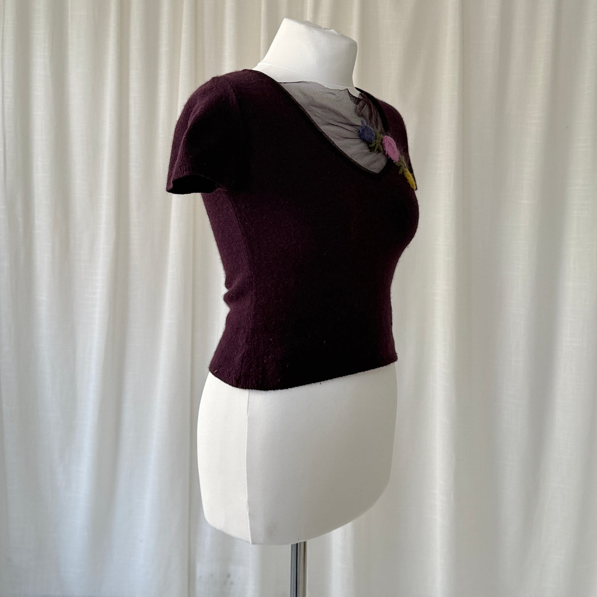 Purple Angora & Wool Knit Top