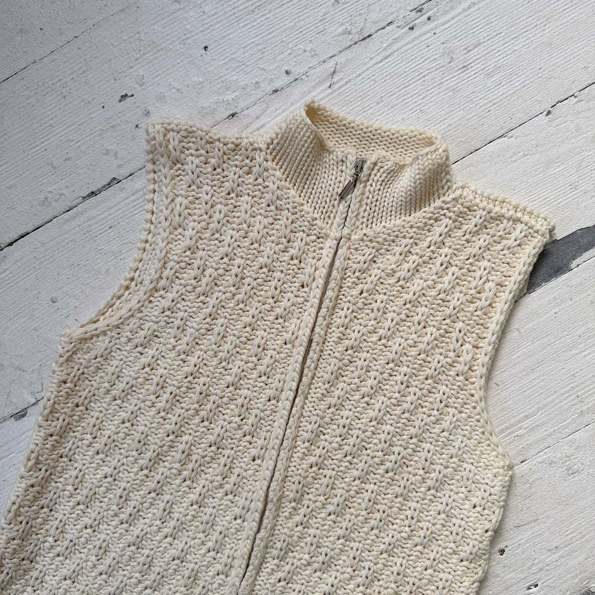 Italian Vintage Knit Double-Zip Vest