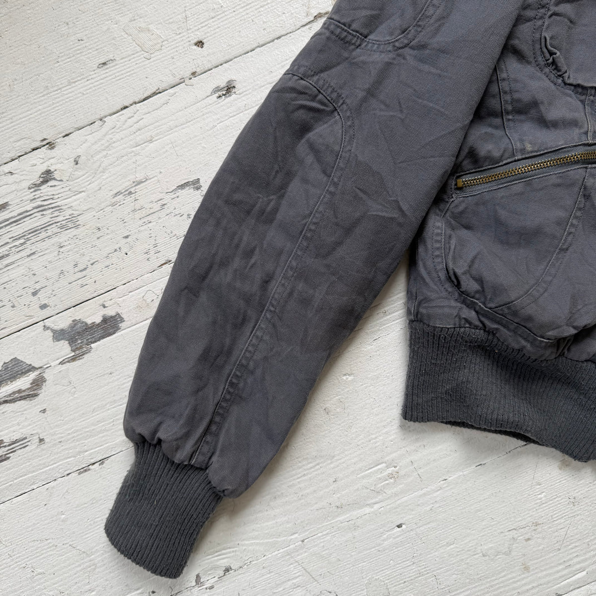 Grey Utility Bomber Jacket