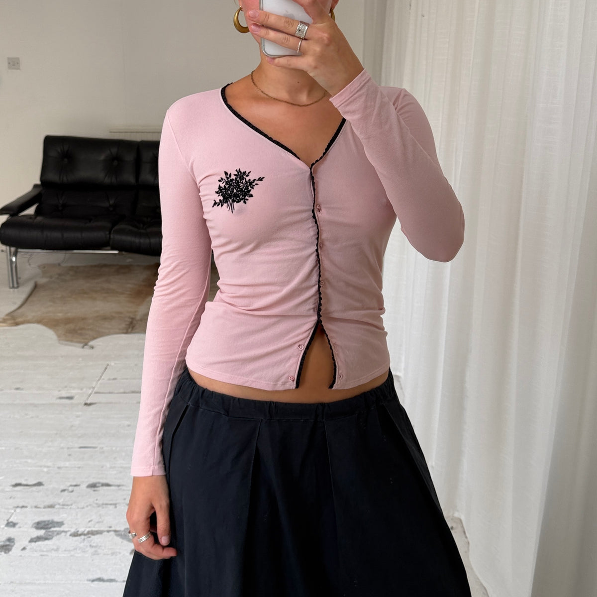 Blugirl Blumarine Pink Mesh Cardigan