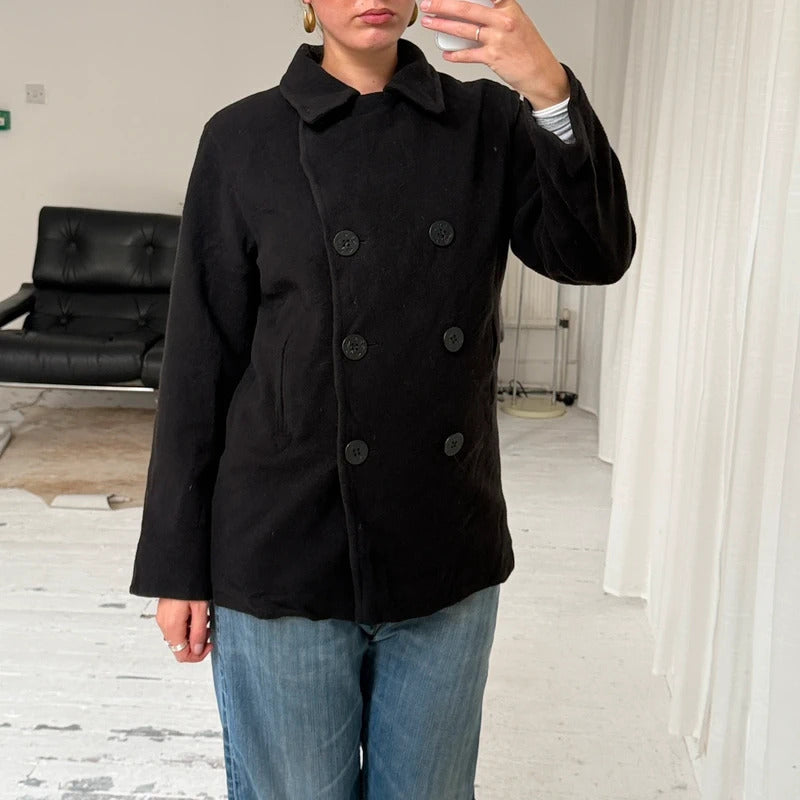 Pure Merino Wool Double Breasted Peacoat