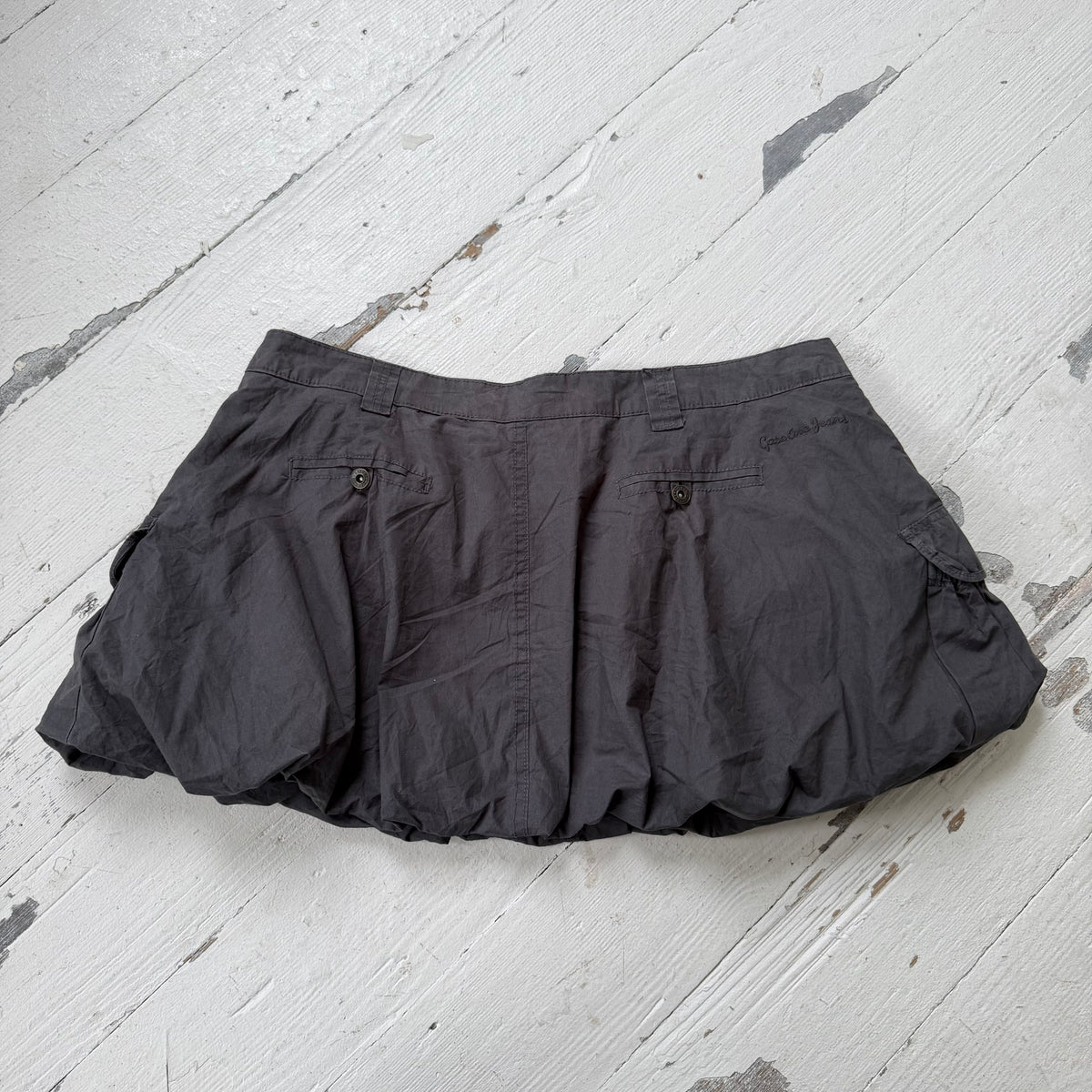 Grey Bubble Hem Mini Skirt