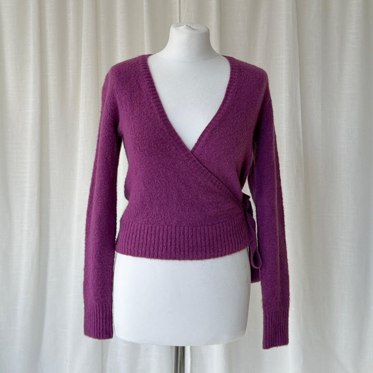 Pink Mohair Wrap Knit Jumper