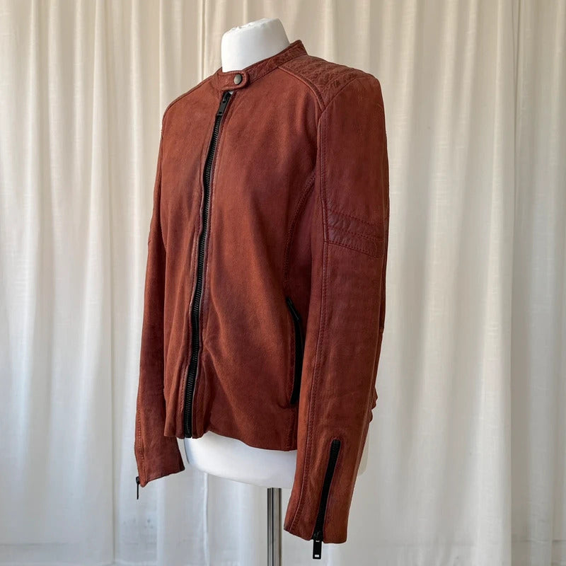 Italian Vintage Lambskin Leather Biker Jacket
