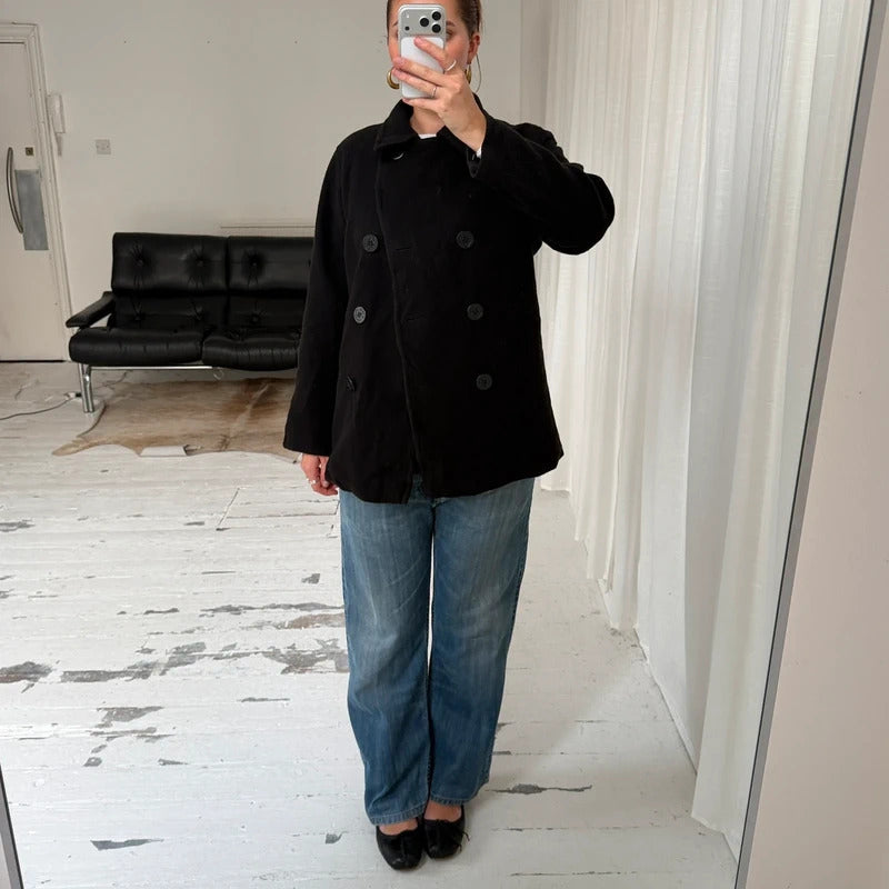 Pure Merino Wool Double Breasted Peacoat