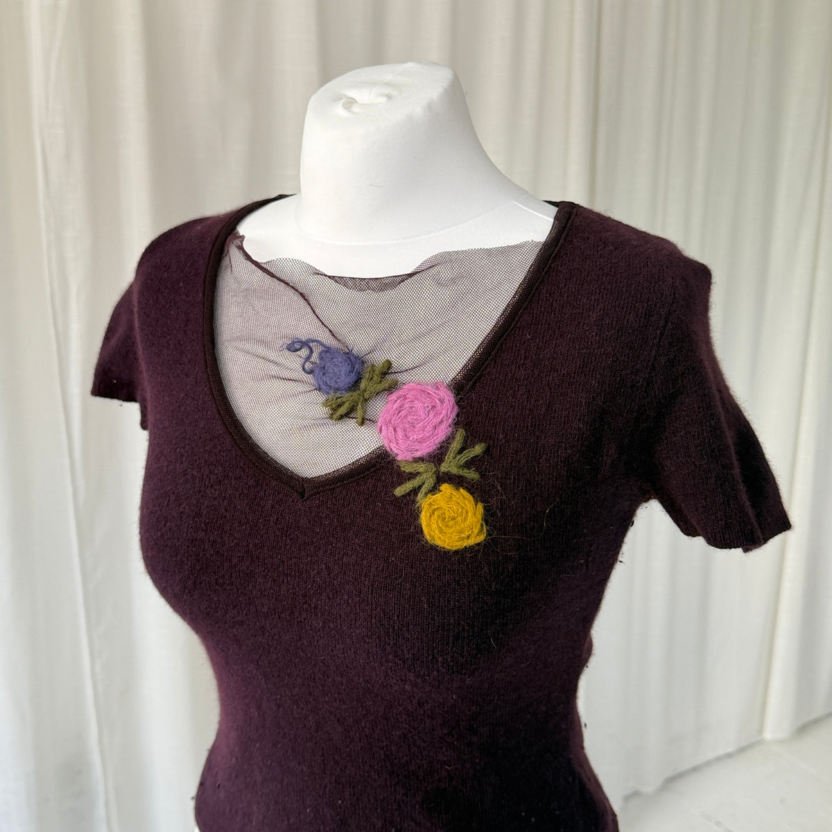 Purple Angora & Wool Knit Top
