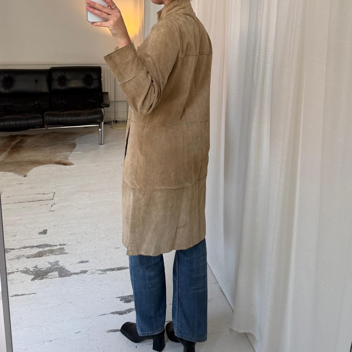 1990s Suede Trench Coat