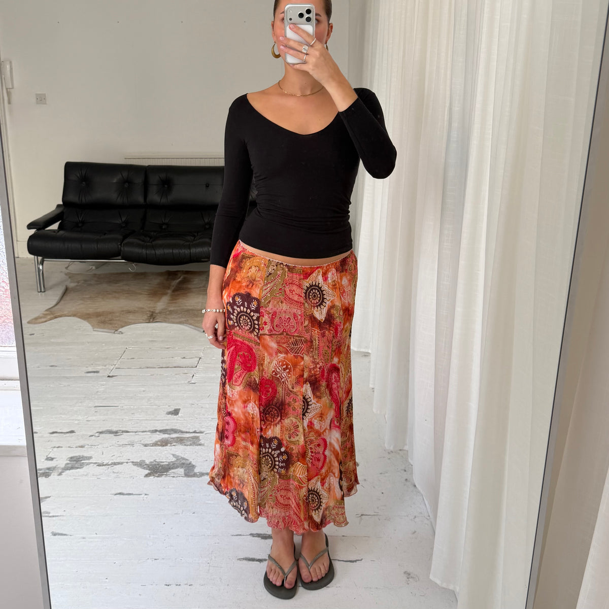 Italian Vintage Floral Paisley Maxi Skirt