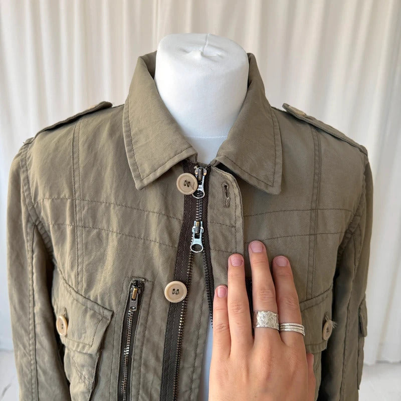 Aspesi Khaki Utility Cargo Jacket