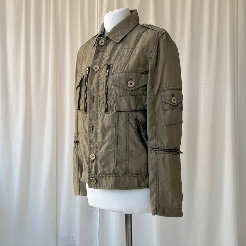 Aspesi Khaki Utility Cargo Jacket