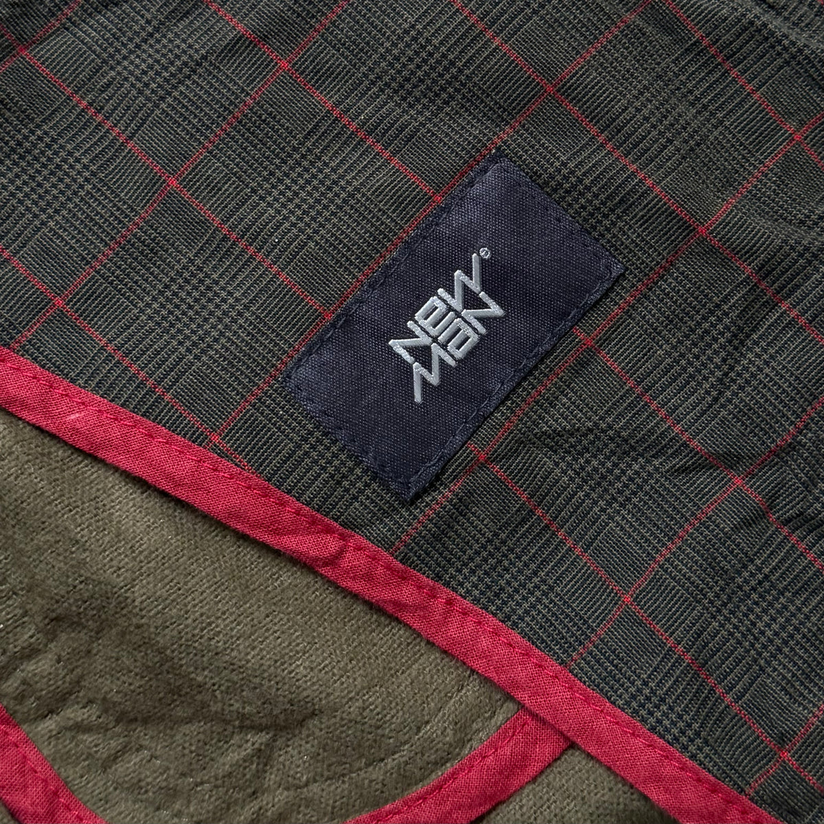 Khaki Red Check Fitted Jacket