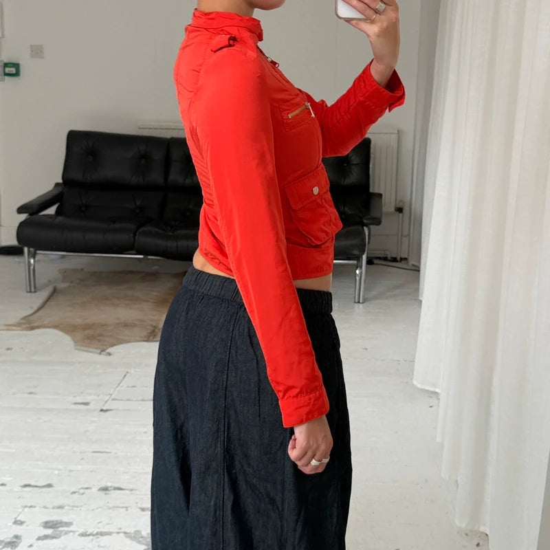 Bright Red Utility Jacket