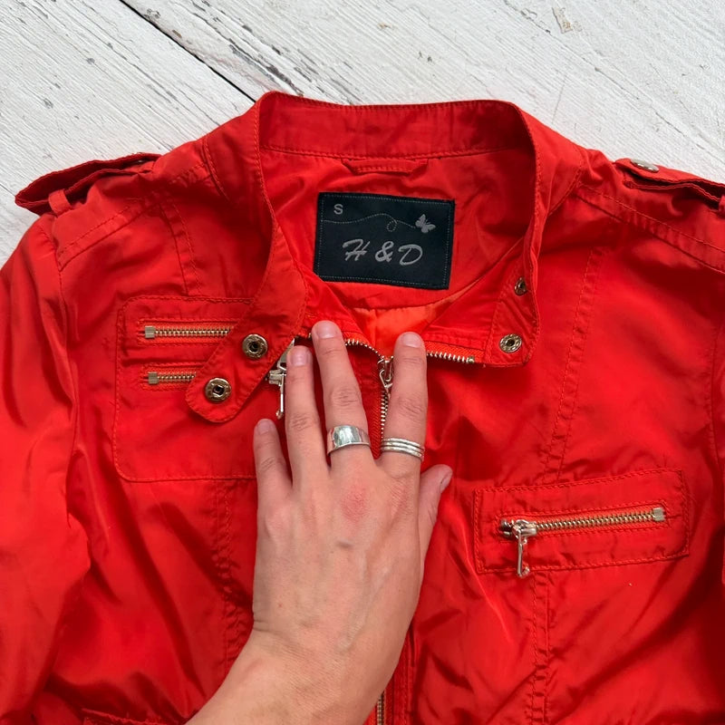 Bright Red Utility Jacket