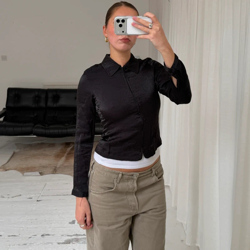 Black Esprit Zip Shirt Jacket
