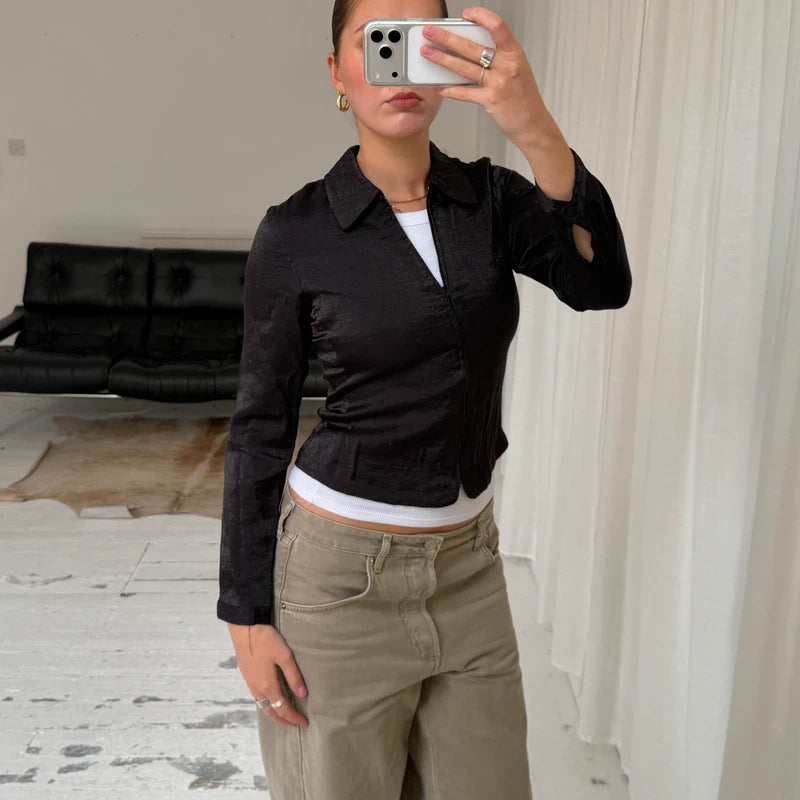 Black Esprit Zip Shirt Jacket