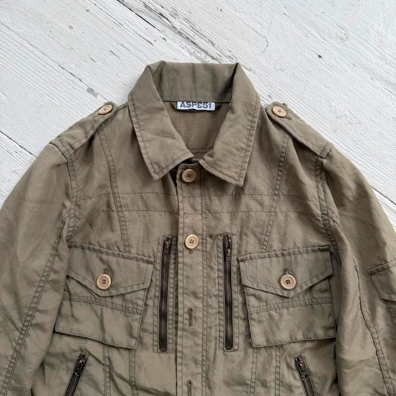 Aspesi Khaki Utility Cargo Jacket