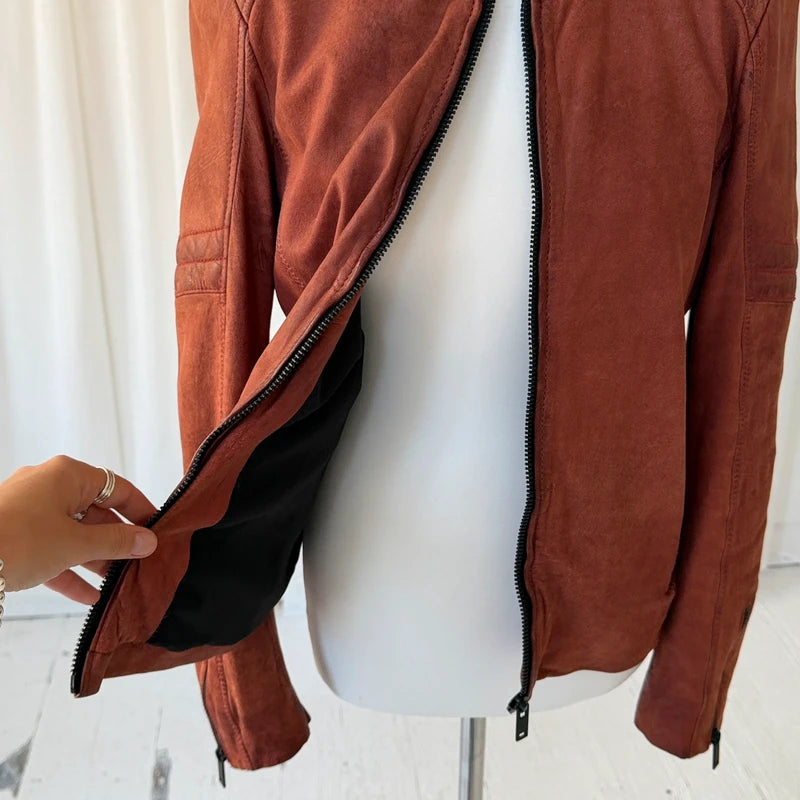 Italian Vintage Lambskin Leather Biker Jacket