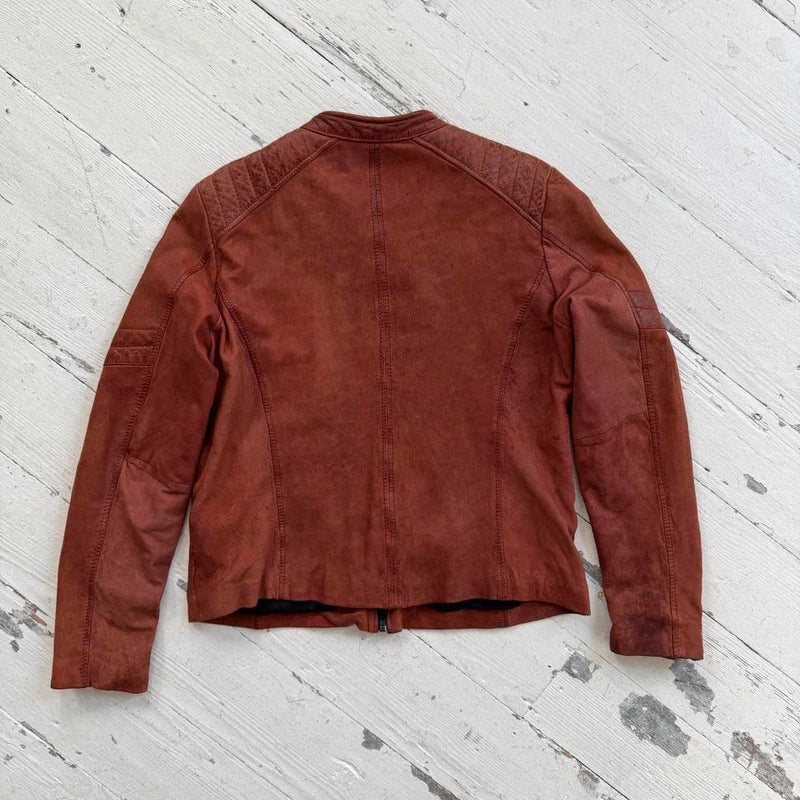 Italian Vintage Lambskin Leather Biker Jacket