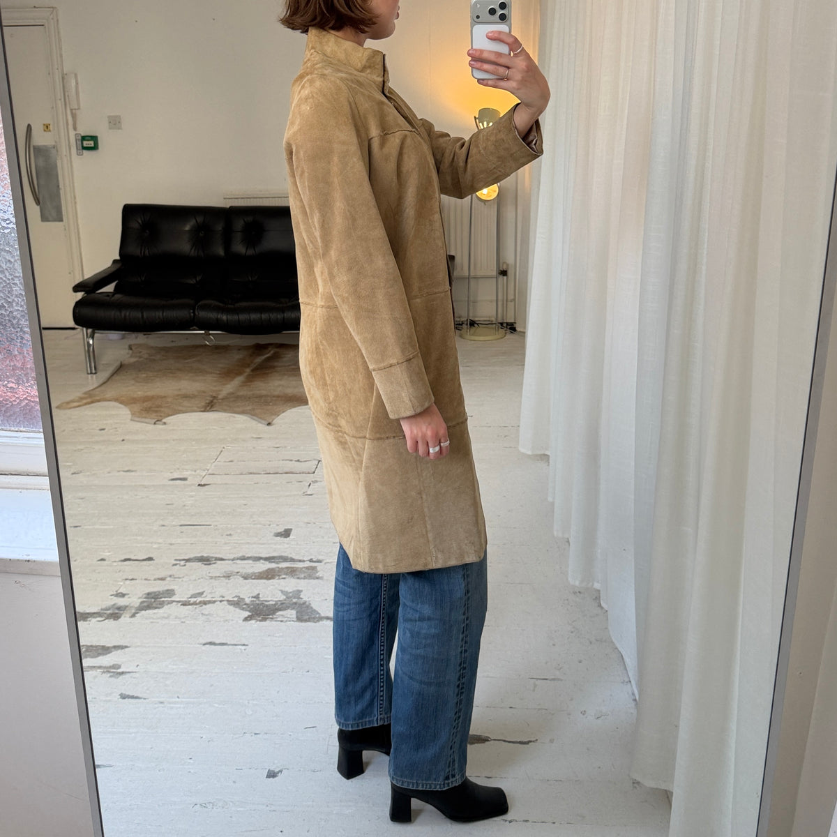 1990s Suede Trench Coat