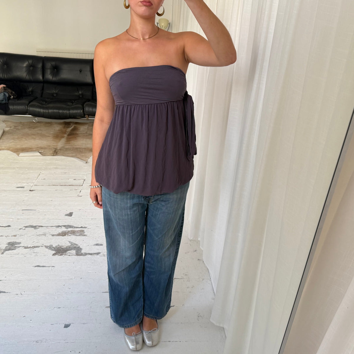 Bubble Hem Bandeau Top