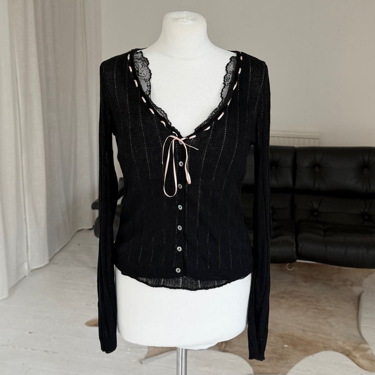 Pointelle Knit Cami & Cardigan Two Piece Set