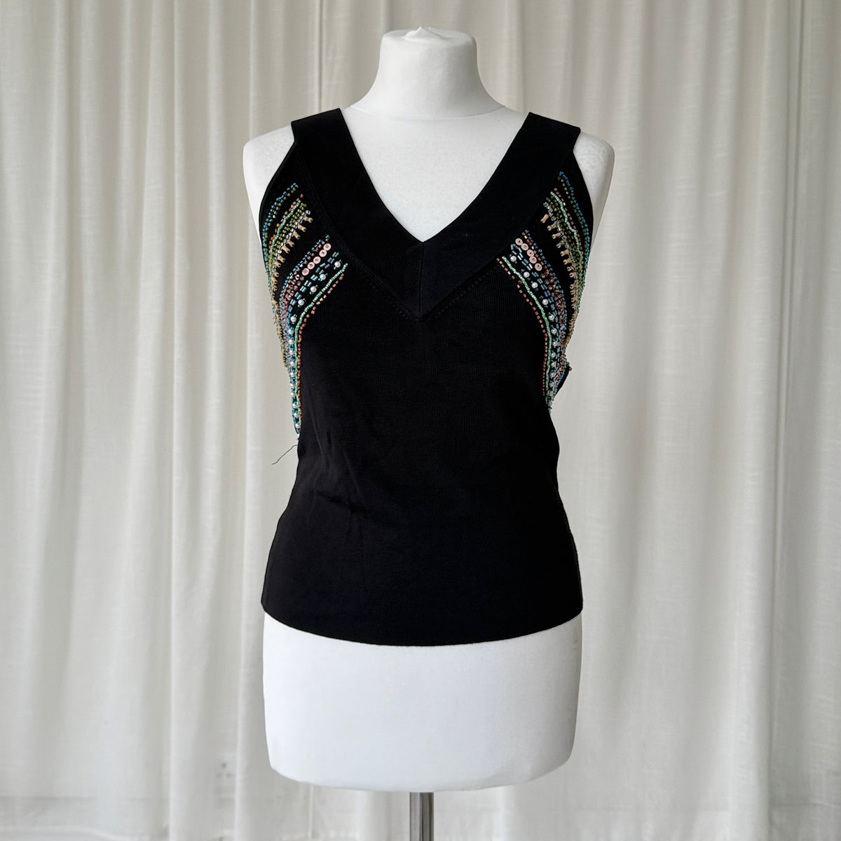 Beaded Knit Vest Top